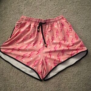 Jess Lea Pink Lightning Bolt Star Print Lounge Pajama Shorts - Women's‎
